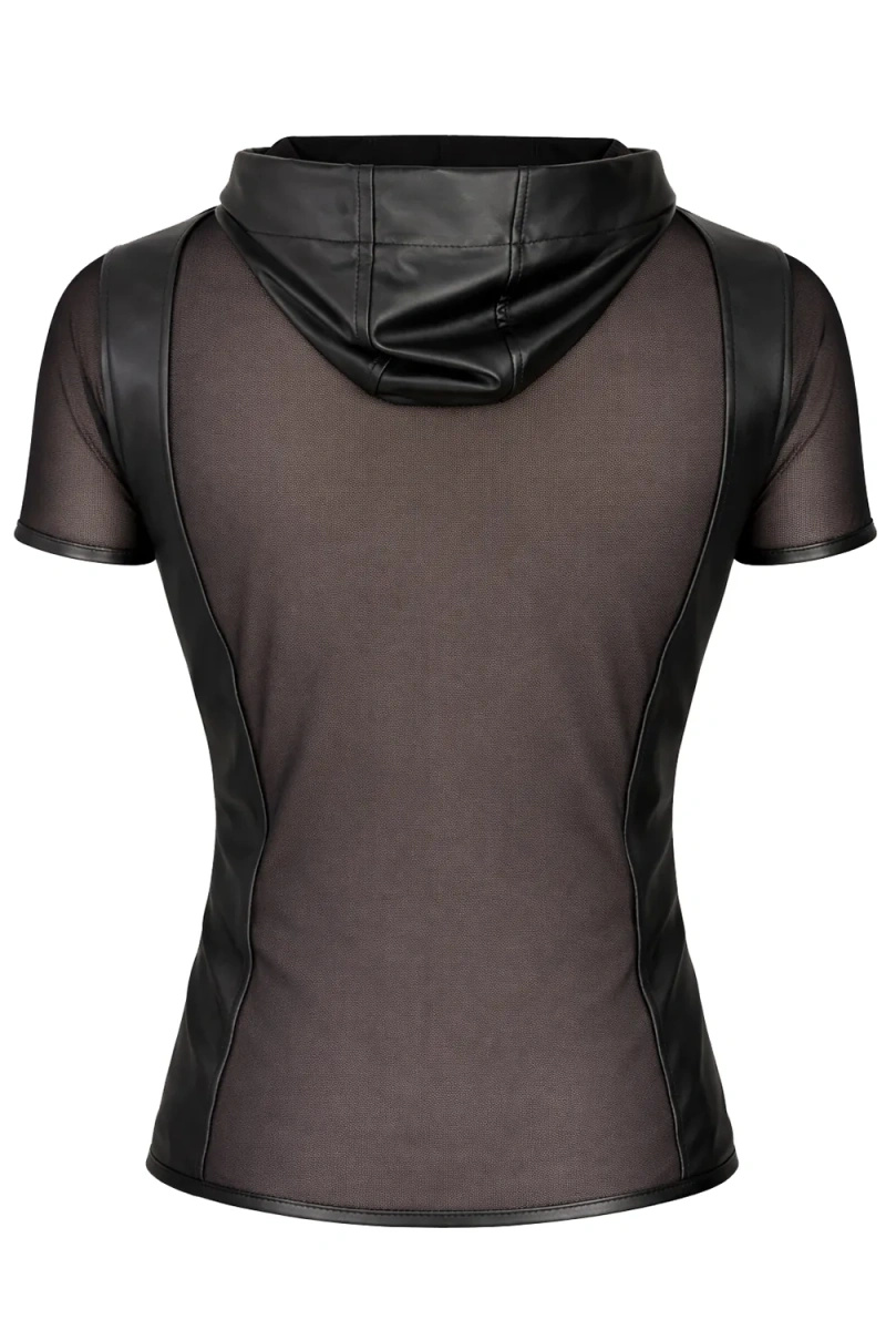 T-shirt Z Kapturem Z Siateczki I Srebrnym Zamkiem Ginter Czarny Regnes