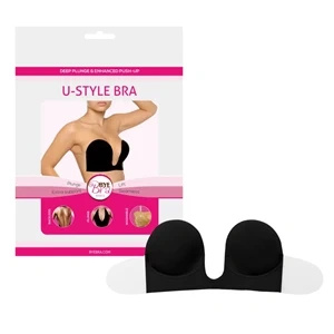 Bye Bra U-Style Bra B biustonosz samoprzylepny z odpinanymi skrzydełkami, czarny