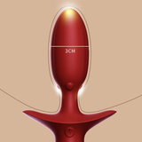 Korek analny Swinging&Vibrating Anal Plug With Fox Fur Tail Red Upko