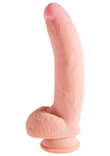 Realistyczne Dildo Z Przyssawką Triple Density With Balls 10 Inch King Cock