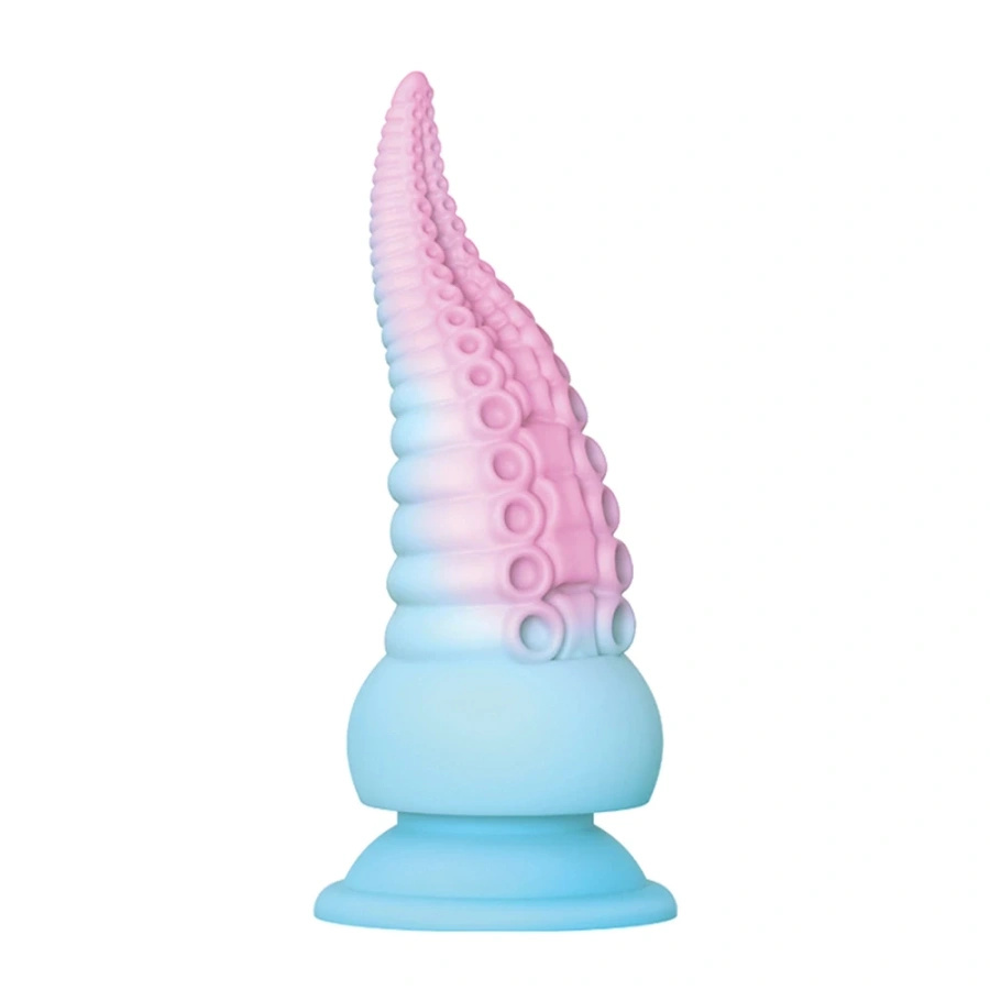 Nobu Beasties Tiki – silikonowe dildo stożkowe z wibracjami i przyssawką, fioletowe