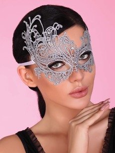 Mask Silver maska na oczy – srebrna – majestatycznie zdobiona