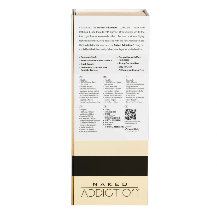 Naked Addiction Bendable 22,8 cm Vanilla dildo silikonowe z przyssawką