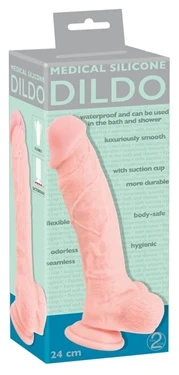 Medical Silicone dildo anatomiczne z przyssawką 24 cm