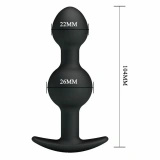 Weighted Double Plug podwójny korek analny z obciążeniem, czarny