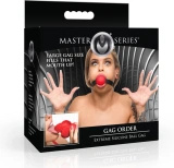 XR Brands Gag Order Extreme – knebel silikonowy z regulowanym paskiem, czerwony