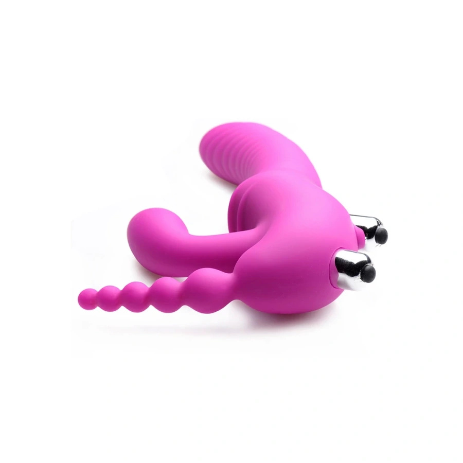 XR Brands Regal silikonowy strapless z wibracją, 3 funkcje
