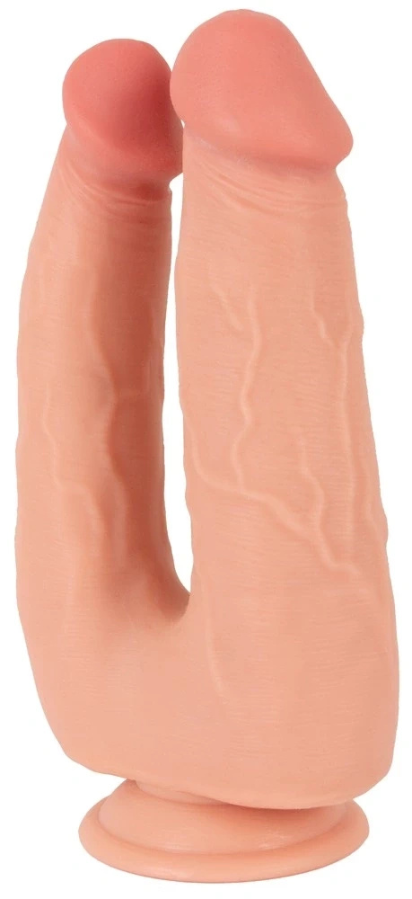 Nature Skin Bendable Double Penetrator dildo podwójne elastyczne, TPE, 20/19 cm