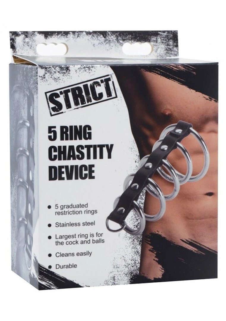 XR Brands Gates of Hell zestaw 5 stalowych pierścieni z D-ringiem