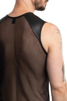 T-shirt Siateczkowy Z Ramionami Wetlook Tiziano Czarny Regnes