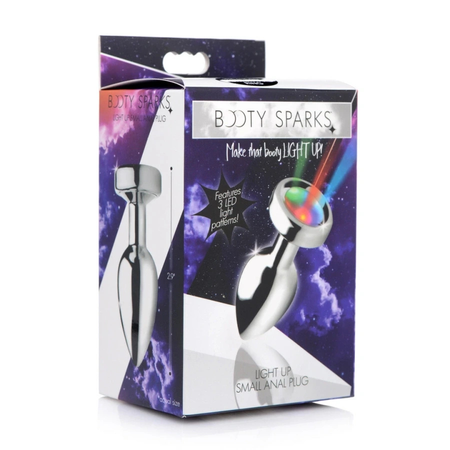 XR Brands LED Rainbow Mini korek analny aluminiowy z podświetleniem LED