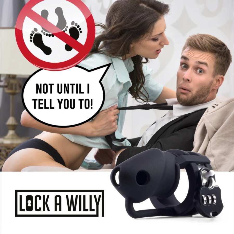 Lock a Willy – męski pas cnoty regulowany, zestaw z kłódką