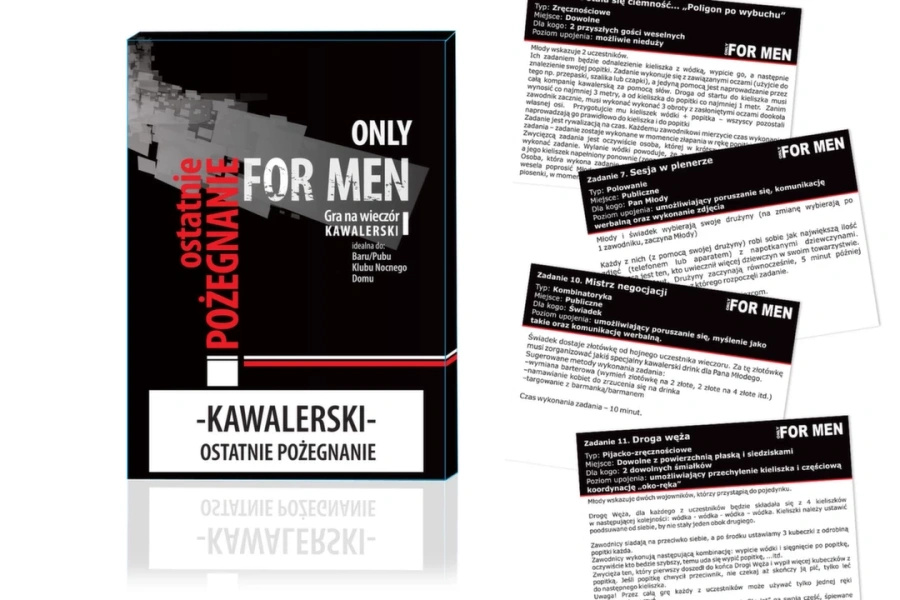 Grajmy Razem Ostatnie Pożegnanie gra imprezowa na wieczór kawalerski, 12 zadań