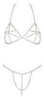 Cottelli Accessoires bikini łańcuszkowe złote z dżetami, regulowane