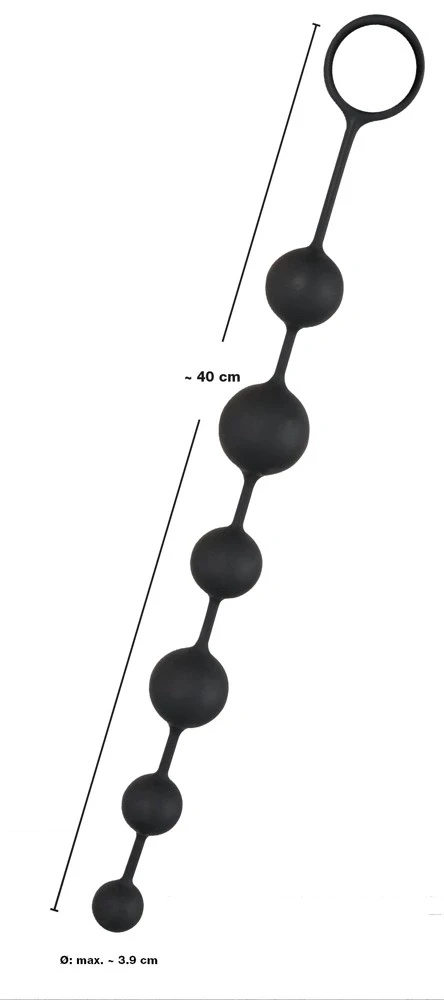 Black Velvets kulki analne silikonowe elastyczne 40 cm