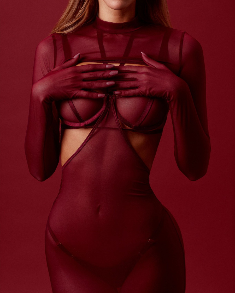 Vivien Burgundy Spódnica Promees