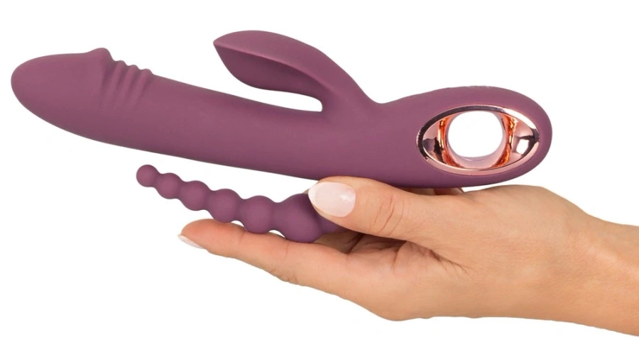 You2Toys Slim Triple Plum – wibrator potrójny 3w1, śliwkowy, 21,4 cm