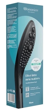 Womanizer Wave Black – słuchawka prysznicowa, 3 tryby natrysku, 27,7 cm