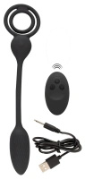 Rebel Cock and Ball Ring RC pierścienie z wibrującym korkiem analnym i pilotem, silikonowe