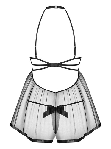 Delishya babydoll i stringi: czarny - wyjątkowa noc Obsessive