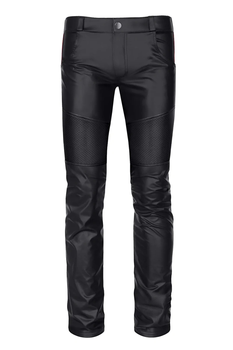 Spodnie Wetlook Z Perforowanymi Wstawkami Vitale Czarne Regnes