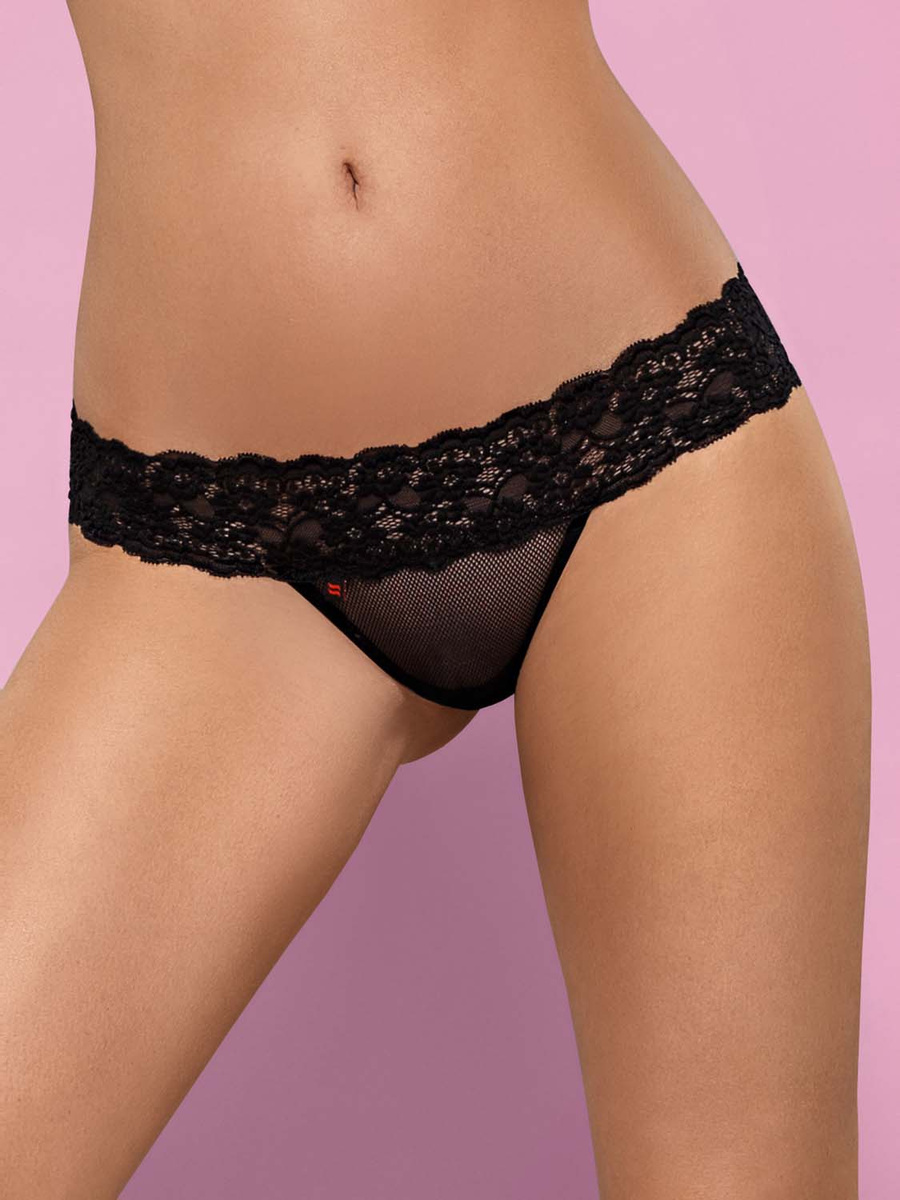 Lacea stringi DWUPAK - czarne i czerwone Obsessive