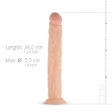 Real Fantasy Shawn XL dildo realistyczne z przyssawką 24 cm, beżowe