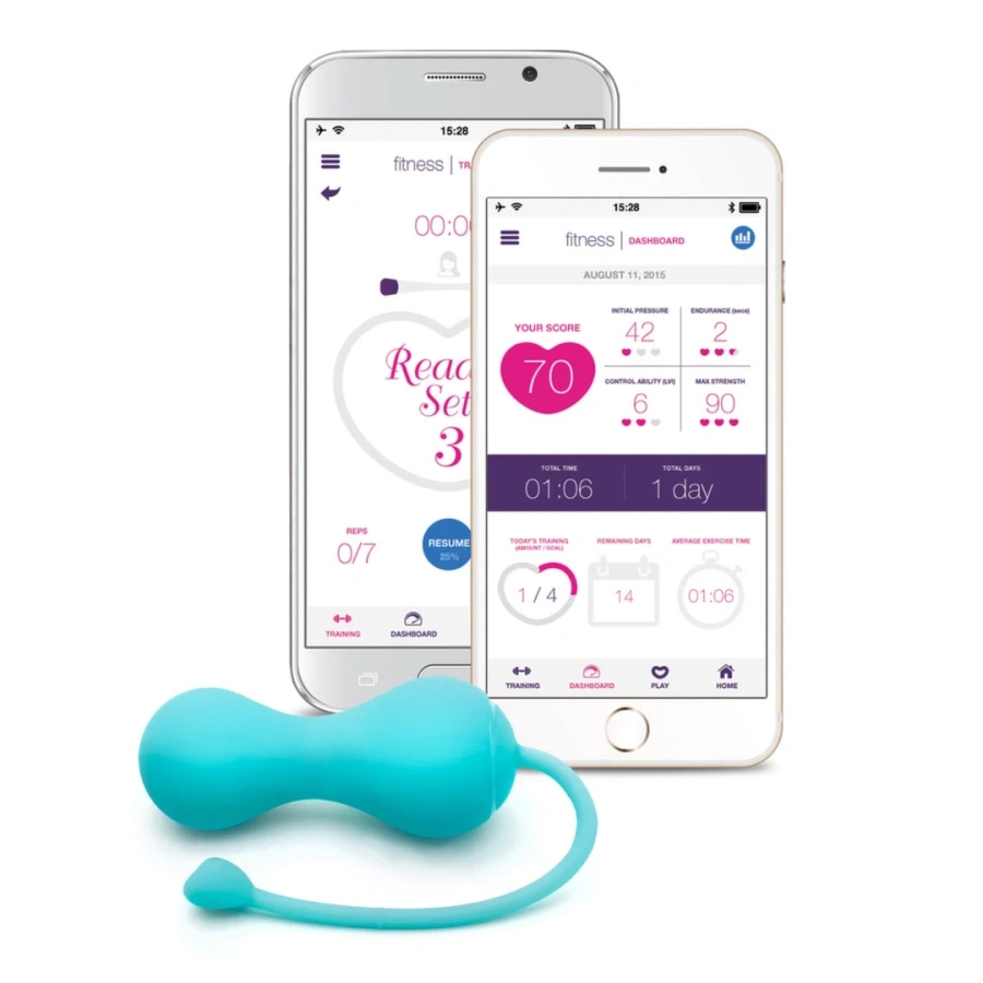 OhMiBod Lovelife Krush kulka gejszy wibrująca, sterowana aplikacją, turkusowa