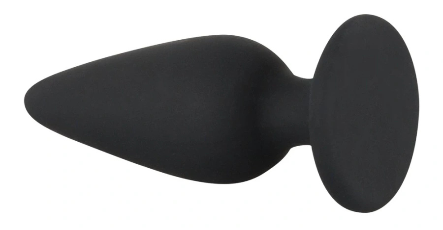 Black Velvets korek analny stożkowy silikonowy mały 7,8 cm, czarny