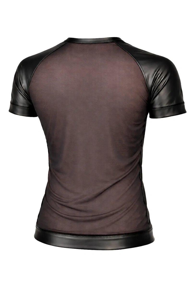 T-shirt Raglan Z Siateczki Z Wykończeniami Wetlook Yans Czarny Regnes