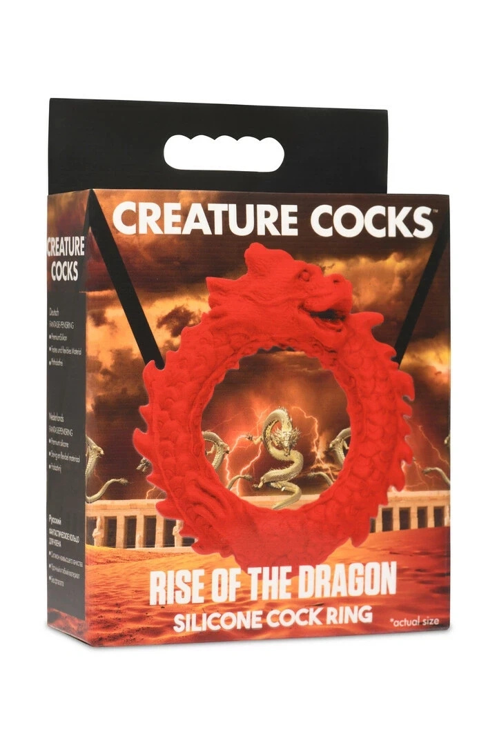 XR Brands Rise of the Dragon silikonowy pierścień erekcyjny, czerwony