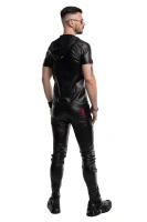 T-shirt Z Kapturem Wetlook Z Zamkiem Slim Fit Ettore Czarny Regnes