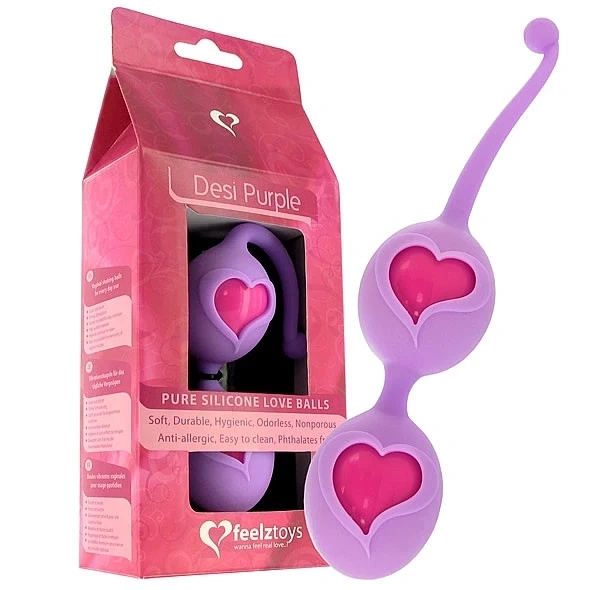 FeelzToys Desi Purple – kulki gejszy z silikonu medycznego 3,9 cm