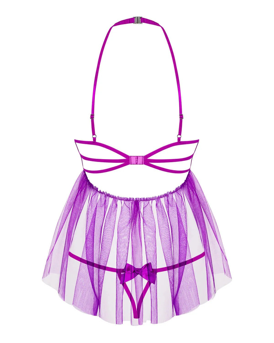 Delishya babydoll i stringi: fioletowy - wyjątkowa noc Obsessive