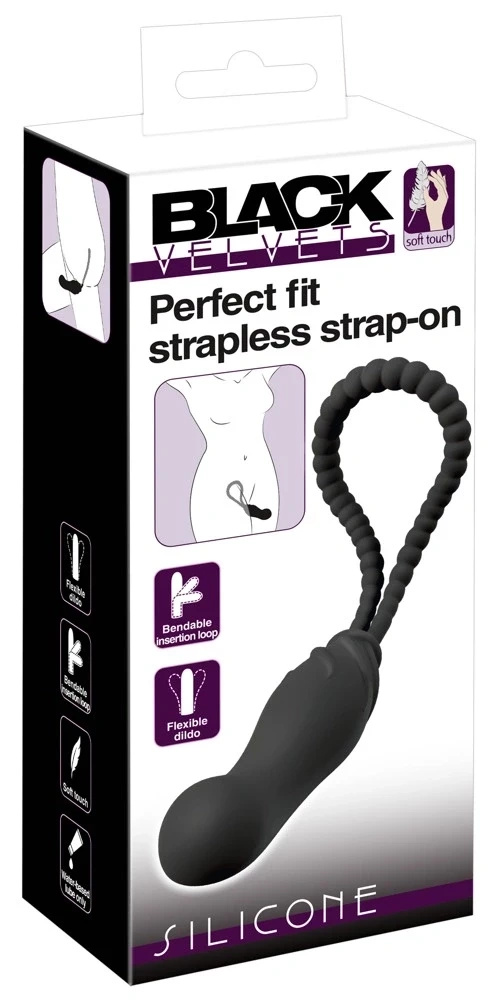 Black Velvets Perfect Fit strap-on bez pasków, czarny, 22 cm