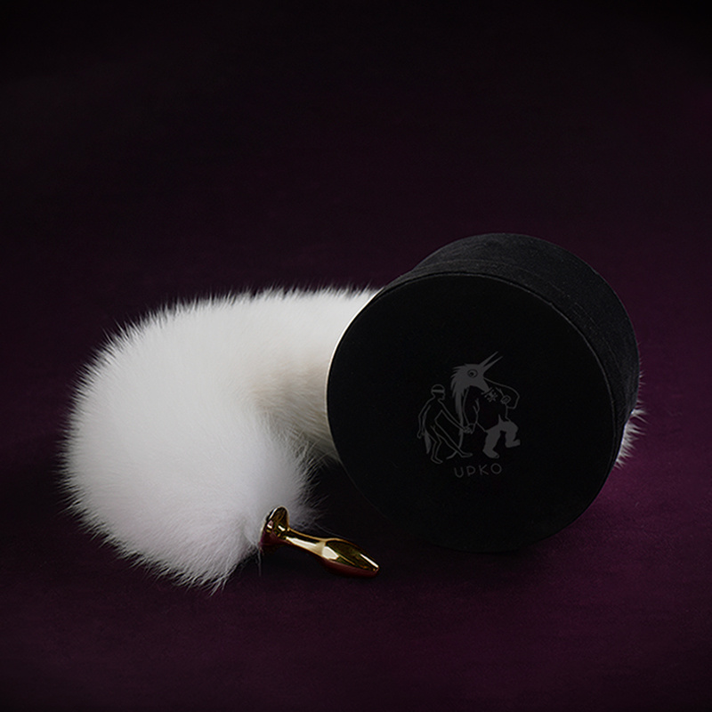 Odczepiany Metalowy Korek Z Lisim Ogonem Upko Fox Fur Tail Small Butt Plug UPKO