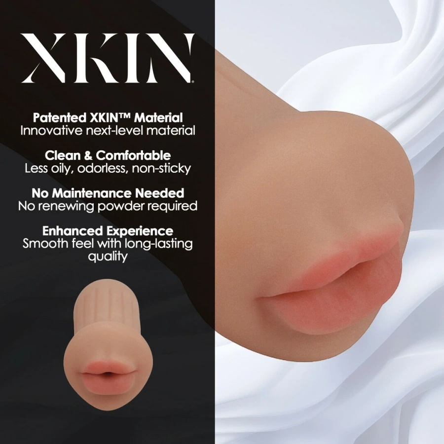 XKIN Raw The Grip Small masturbator TPE, cielisty, 137 g