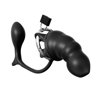 Klatka Na Penisa Z Korkiem Ass-Gasm Cock Blocker Pipedream
