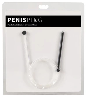 Penisplug Hollow Piss To Mouth – sonda cewkowa z rurką i ustnikiem 88 cm