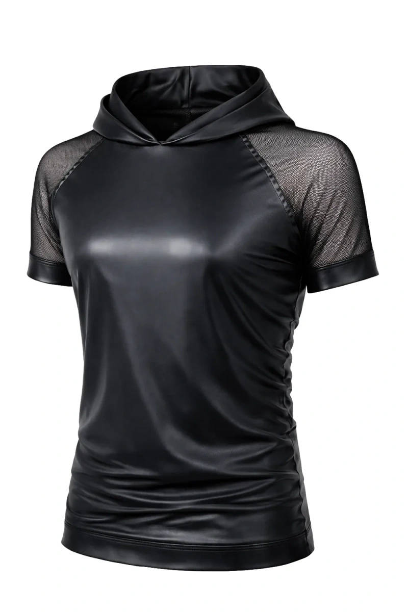 T-shirt Z Kapturem Wetlook Z Rękawami Z Siateczki Solar Czarny Regnes