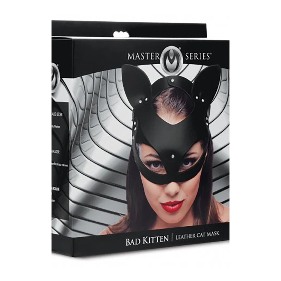XR Brands Leather Cat Mask maska kota ze skóry naturalnej, regulowana