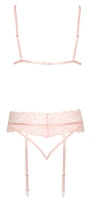 Kissable komplet bielizny koronkowej Rose L/XL z pasem do pończoch