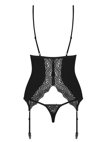Diyosa gorset i stringi: czarne - Obsessive