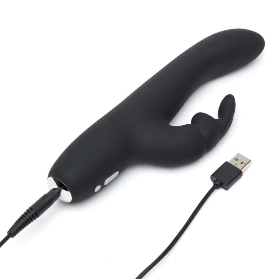 Fifty Shades of Grey Greedy Girl Slimline Rabbit wibrator króliczek ładowany USB, czarny