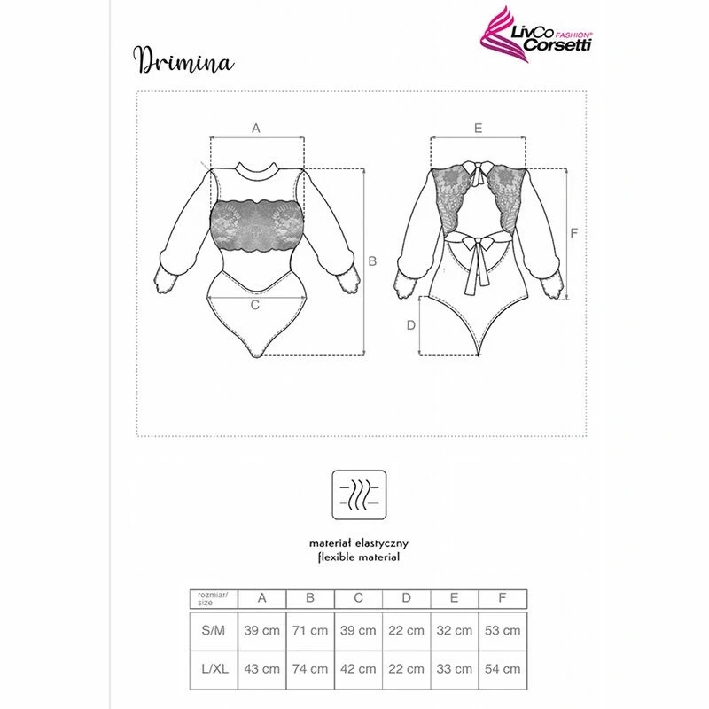 LivCo Corsetti Drimina LC90690 body koronkowe granatowe S/M