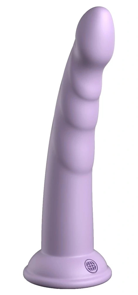 Dillio Platinum Slim Seven 19,7 cm dildo z rowkami, silikonowe, fioletowe