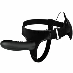 Pretty Love Myron wibrujący strap-on z regulowanym pasem, silikonowy, czarny