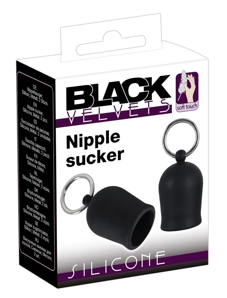 Black Velvets zestaw 2 przyssawek na sutki, czarne