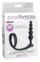 Anal Fantasy kulowy korek z pierścieniem silikonowy 12 cm, czarny