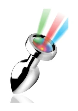 XR Brands LED Rainbow Mini korek analny aluminiowy z podświetleniem LED